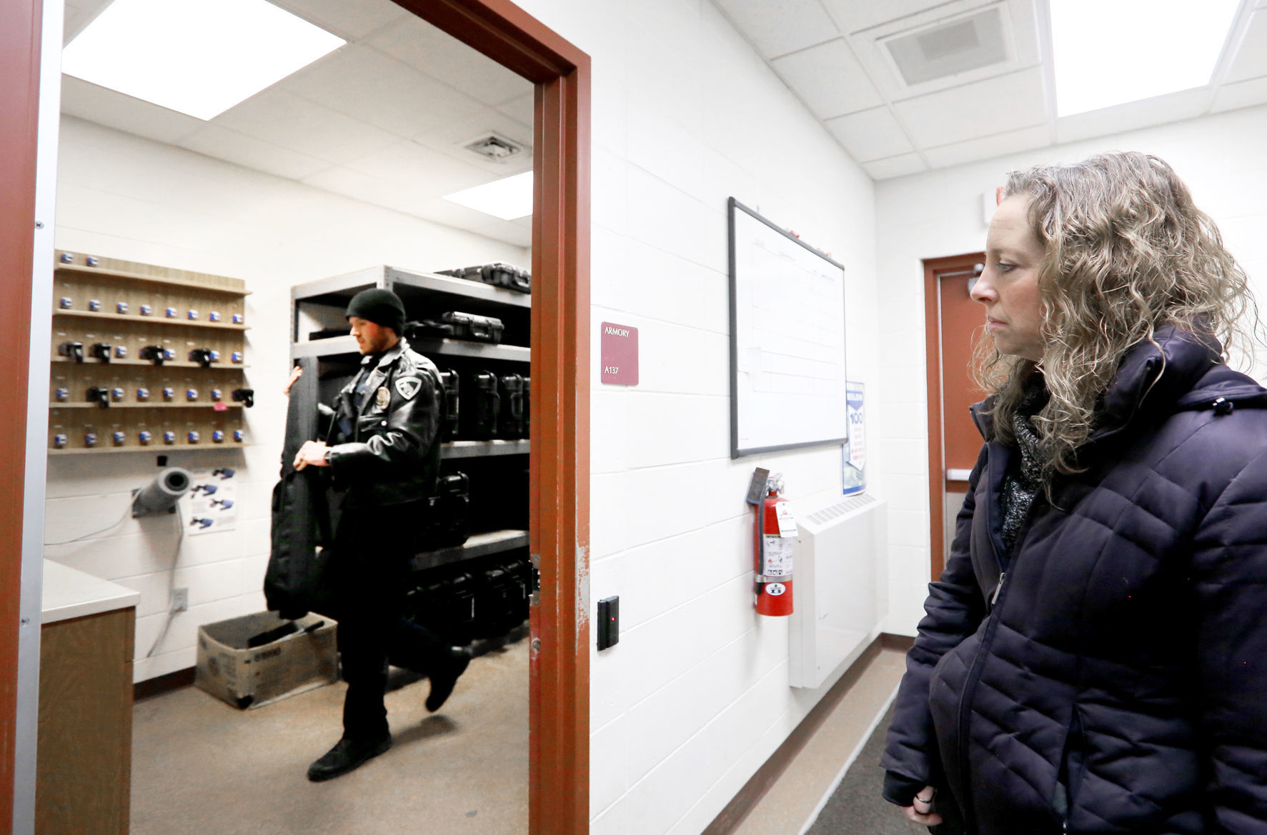 Sarah waits as Andrew gets equipment